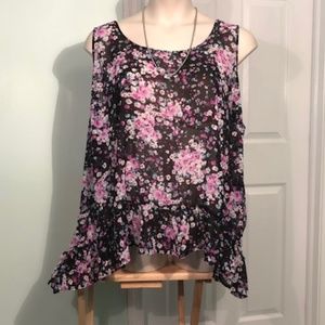 Beautiful Torrid Floral High Low Tank Top Blouse